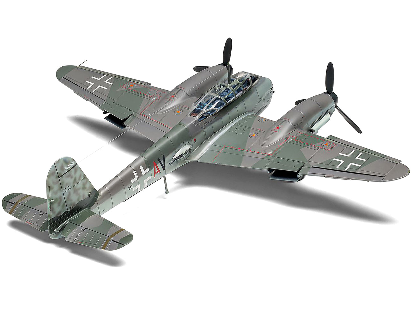 Level 2 Model Kit Messerschmitt Me410A-1/U2 & U4 Fighter-Bomber Aircraft with 2 Scheme Options 1/72 Plastic Model Kit by Airfix