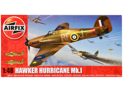 Level 2 Model Kit Hawker Hurricane Mk.I Fighter Aircraft with 2 Scheme Options 1/48 Plastic Model Kit by Airfix