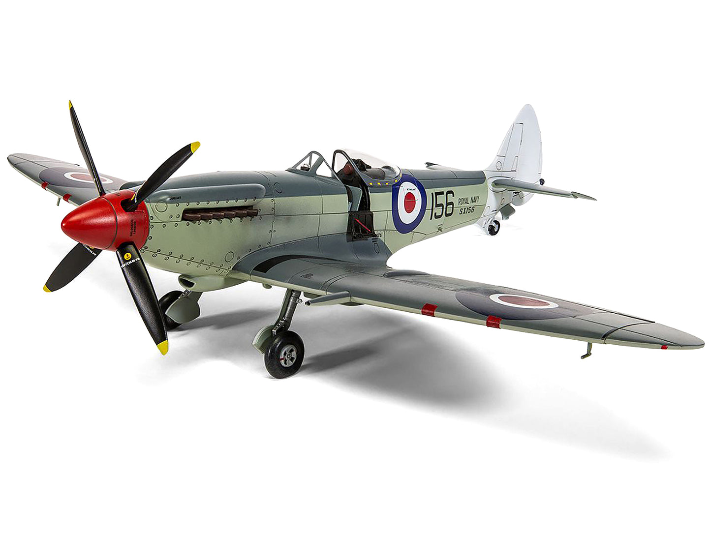 Level 3 Model Kit Supermarine Seafire F.XVII Fighter Aircraft with 3 Scheme Options 1/48 Plastic Model Kit by Airfix