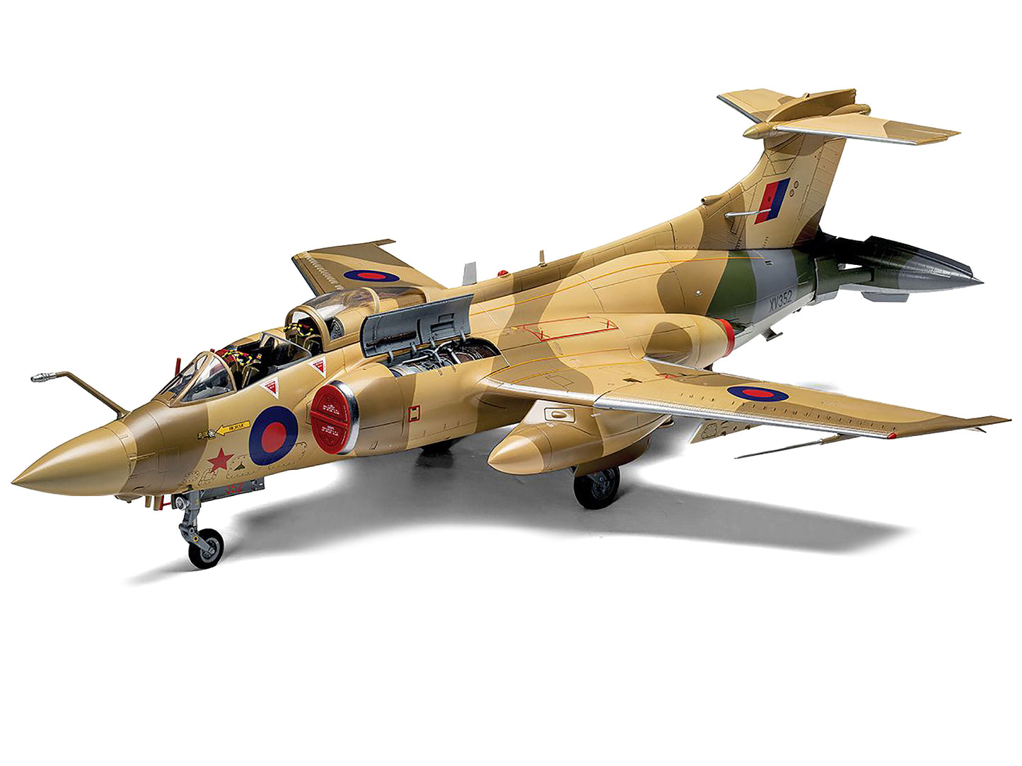 Level 4 Model Kit Blackburn Buccaneer S.2B Aircraft with 3 Scheme Options 1/48 Plastic Model Kit by Airfix