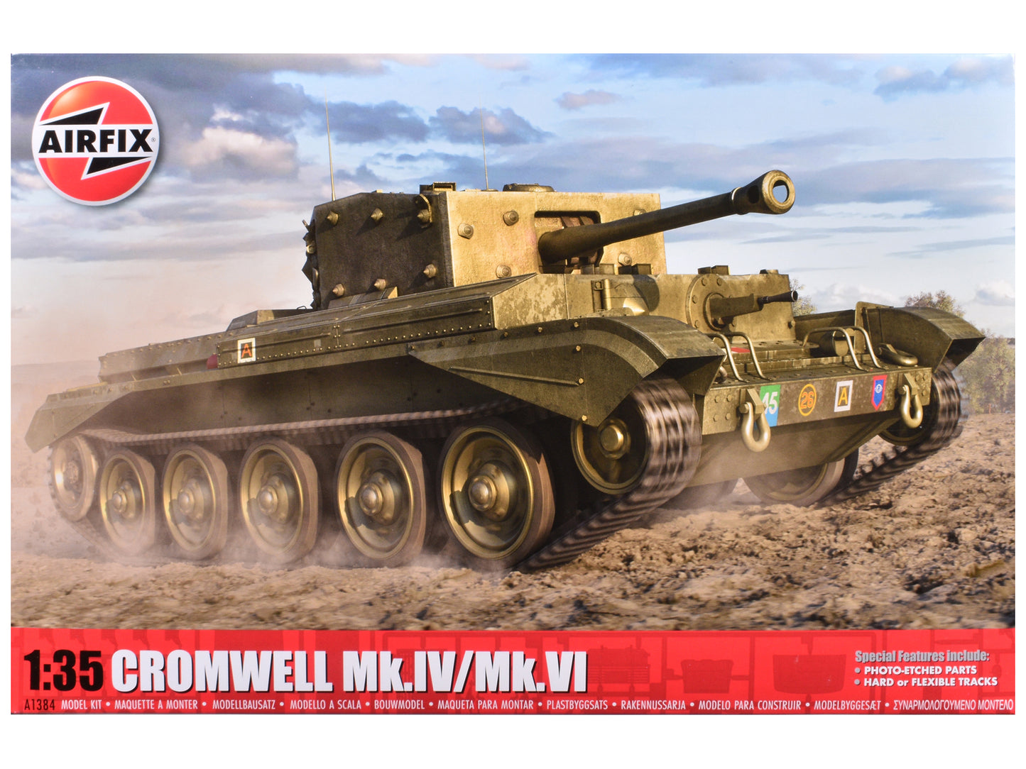 Level 3 Model Kit Cromwell Mk.IV / Mk.VI Cruiser Tank with 2 Scheme Options 1/35 Plastic Model Kit by Airfix