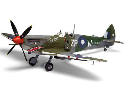 Level 4 Model Kit Supermarine Spitfire Mk.VIII Fighter Aircraft with 3 Scheme Options 1/24 Plastic Model Kit by Airfix