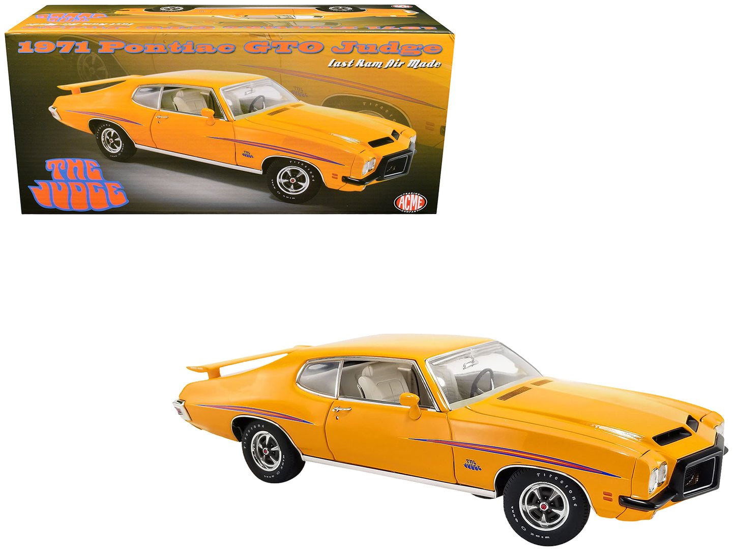 1971 Pontiac GTO Judge Orange "Last Ram Air Made" Limited Edition to 462 pieces Worldwide 1/18 Diecast Model Car by ACME