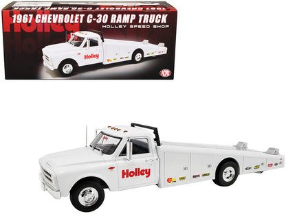 1967 Chevrolet C-30 Ramp Truck White "Holley Speed Shop" Limited Edition to 200 pieces Worldwide 1/18 Diecast Model Car by ACME