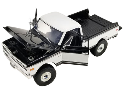 1969 Chevrolet K10 4x4 Pickup Truck Black and White Limited Edition to 420 pieces Worldwide 1/18 Diecast Model Car by ACME