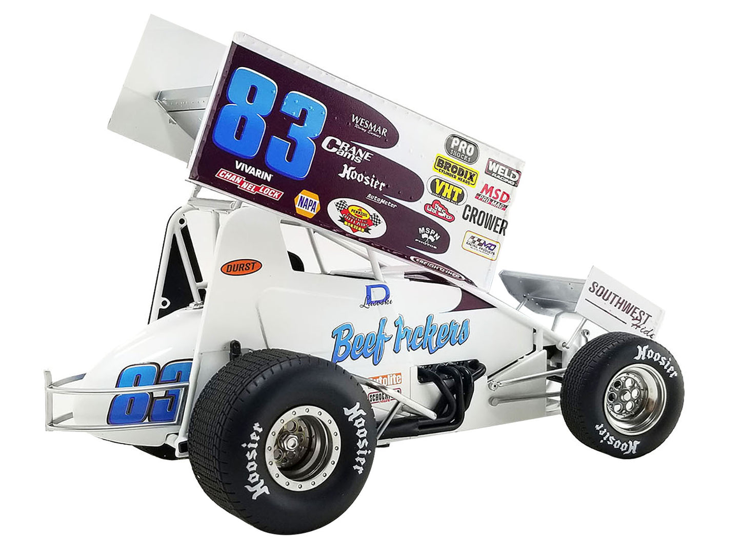 Winged Sprint Car #83 Danny Lasoski "Beef Packers" "National Sprint Car Hall of Fame" 1/18 Diecast Model Car by ACME