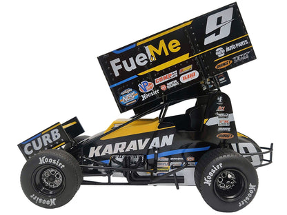 Winged Sprint Car #9 Kasey Kahne "Karavan - Fuel Me" Kasey Kahne Racing "World of Outlaws" (2023) 1/18 Diecast Model Car by ACME