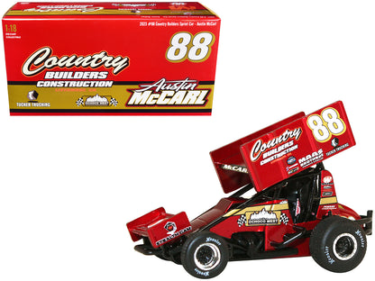 Winged Sprint Car #88 Austin McCarl "Country Builders Construction" Country Builders Racing "World of Outlaws" (2023) 1/18 Diecast Model Car by ACME