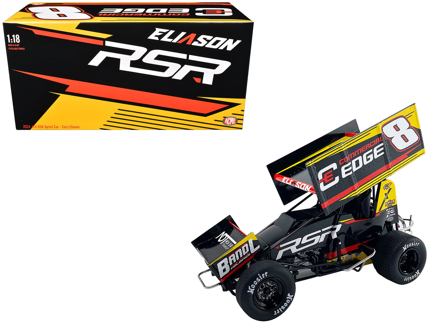 Winged Sprint Car #8 Cory Eliason "Commercial Edge" RSR "High Limit Sprint Car Series" (2024) 1/18 Diecast Model Car by ACME