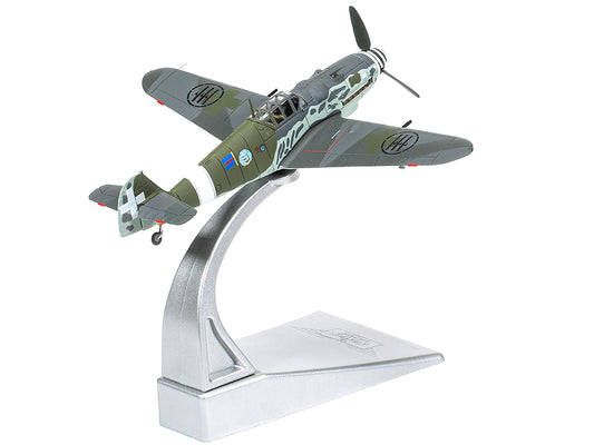 Messerschmitt Me109G-6 (Trop) Fighter Aircraft "Maggiore Antonio Vizzotto 150 Gruppo Gigi Tre Osei Regia Aeronautica Sicily" (July 1943) "The Aviation Archive" Series 1/72 Diecast Model by Corgi