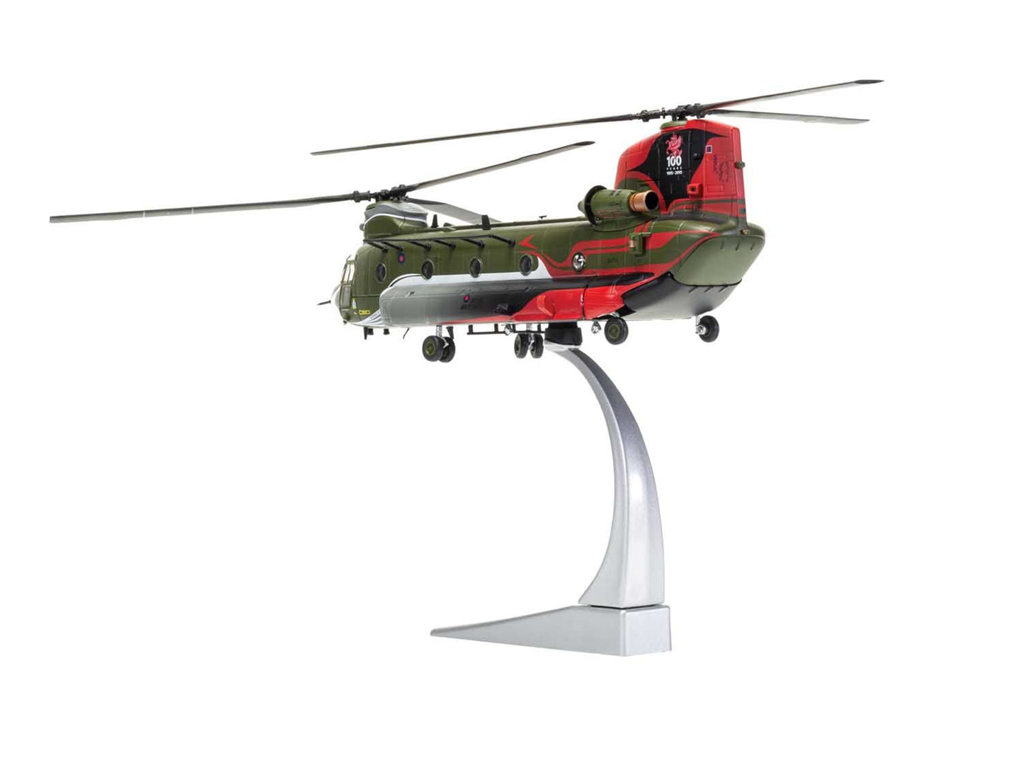 Boeing Chinook HC.4 Helicopter "ZA712 RAF No.18 (B) Squadron 100 Years Anniversary Scheme RAF Odiham" (September 2016) Royal Air Force "The Aviation Archive" Series 1/72 Diecast Model by Corgi