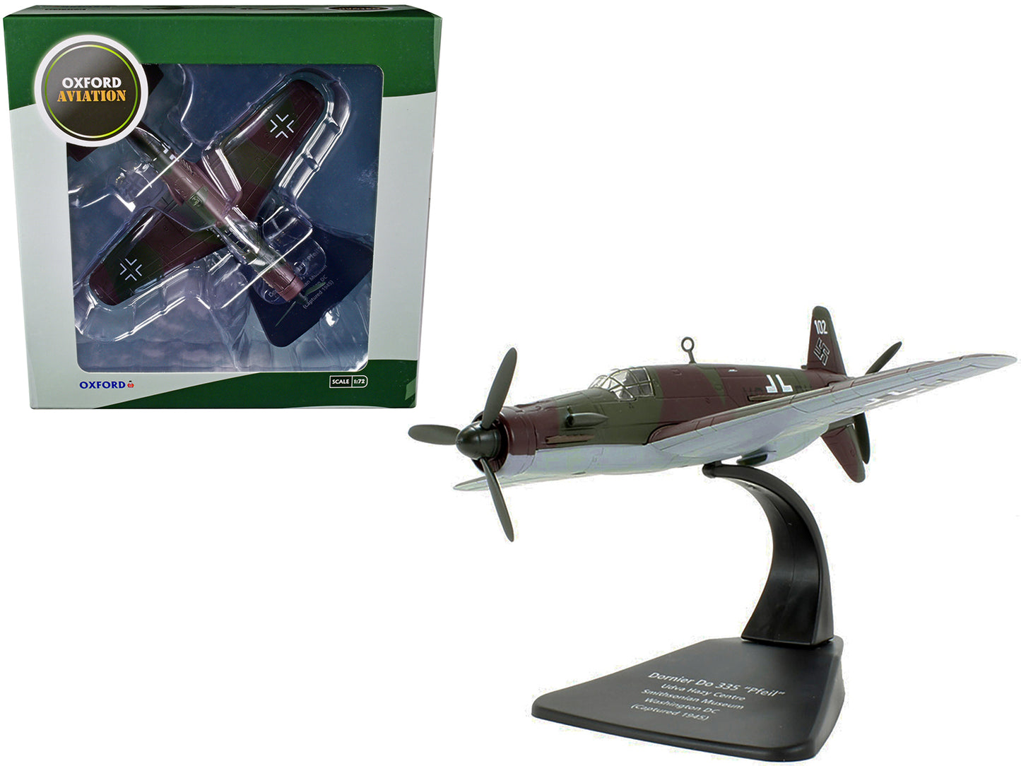 Dornier Do 335 "Pfeil" Fighter Plane "Udva Hazy Centre Smithsonian Museum Washington DC" (Captured 1945) "Oxford Aviation" Series 1/72 Diecast Model Airplane by Oxford Diecast