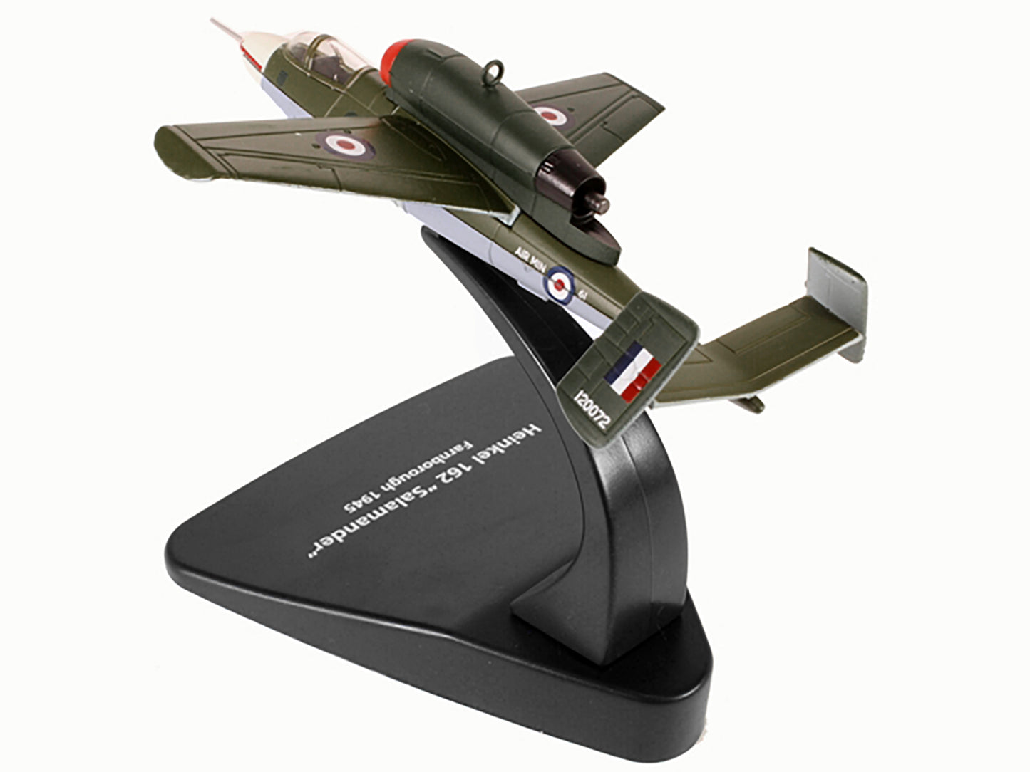 Heinkel 162 "Salamander" Jet Fighter Farnborough England (1945) "Oxford Aviation" Series 1/72 Diecast Model Airplane by Oxford Diecast