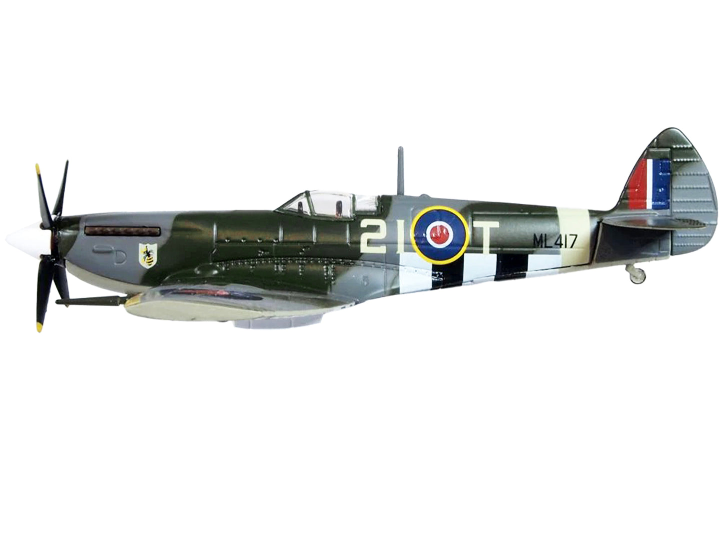 Supermarine Spitfire Mk IXE Fighter Aircraft "21-T 443 Squadron 127 Wing Belgium" (1945) Royal Canadian Air Force "Oxford Aviation" Series 1/72 Diecast Model Airplane by Oxford Diecast