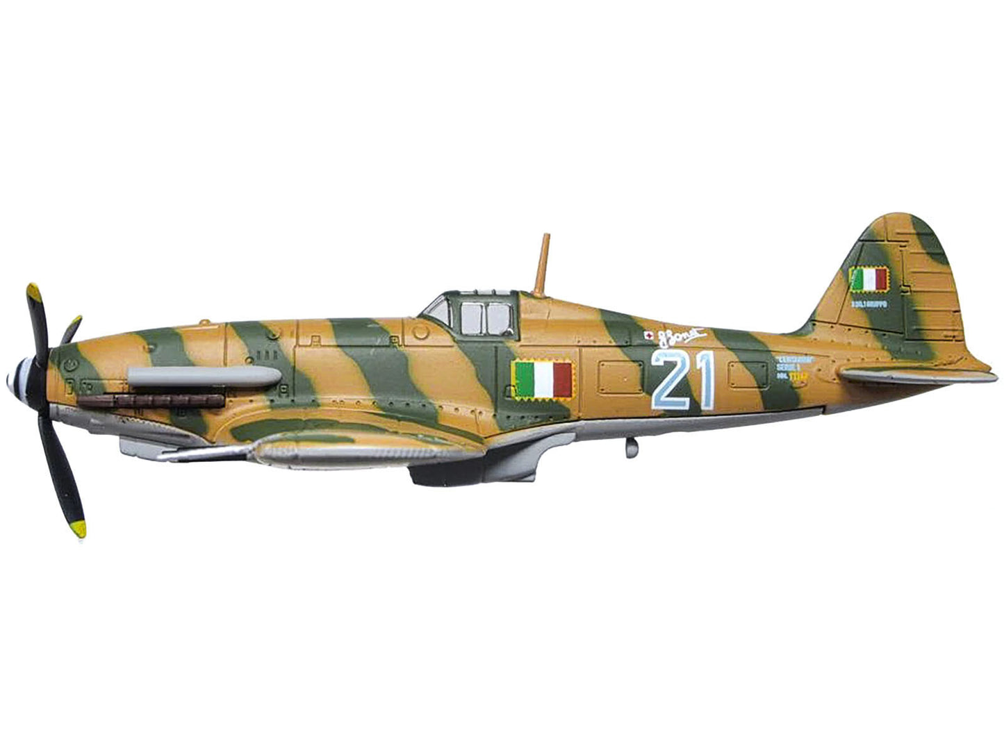 Fiat G55 Centauro Fighter Aircraft "1 Gruppo 3 Squadriglia MM.91147 Italy" (1944) Italian Air Force "Oxford Aviation" Series 1/72 Diecast Model Airplane by Oxford Diecast