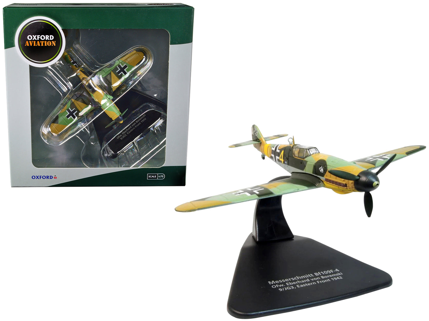 Messerschmitt Bf 109F-4 Fighter Plane "Ofw. Eberhard von Boremski 9/JG3 Eastern Front" (1942) "Oxford Aviation" Series 1/72 Diecast Model Airplane by Oxford Diecast