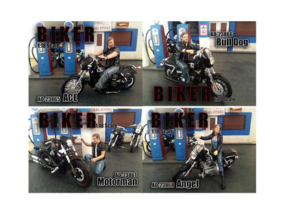 Bikers 4 piece Figurine Set for 1/18 Scale Models by American Diorama