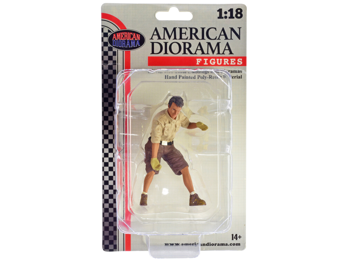 "4X4 Mechanic" Figure 8 with Board Accessory for 1/18 Scale Models by American Diorama