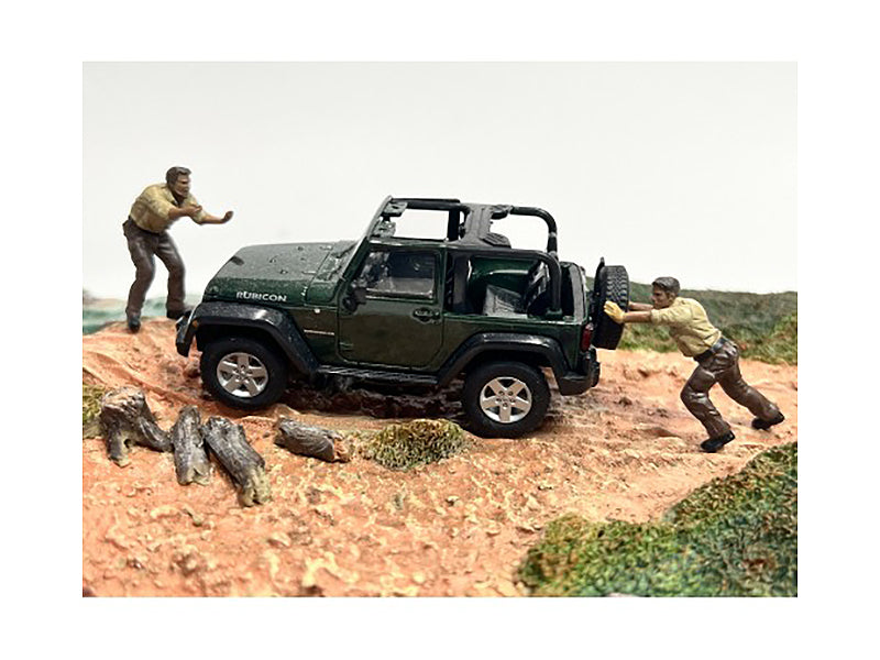 "4X4 Mechanics" 2 Piece Diecast Figure Set 3 for 1/43 Scale Models by American Diorama