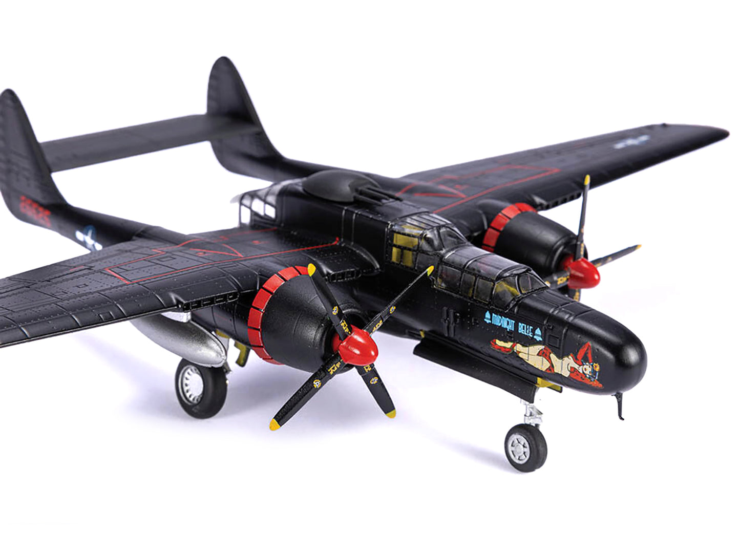 Northrop P-61B Black Widow Fighter Aircraft "Midnight Belle 6th Night Fighter Squadron" United States Army Air Forces 1/72 Diecast Model by Air Force 1