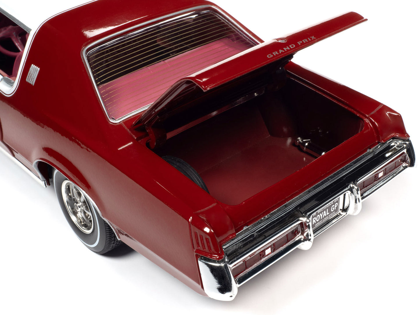 1969 Pontiac Royal Bobcat Grand Prix Model J Matador Red with White Top and Red Interior 1/18 Diecast Model Car by Auto World