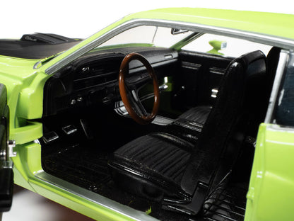 1971 Ford Torino Cobra Grabber Lime Green with Matt Black Hood and Stripes "Class of 1971" Series 1/18 Diecast Model Car by Auto World