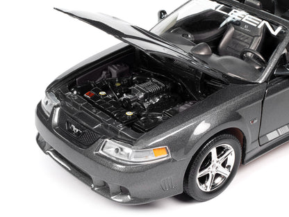 2003 Ford Mustang Saleen S281 SC Speedster Dark Shadow Gray Metallic "American Muscle" Series 1/18 Diecast Model Car by Auto World