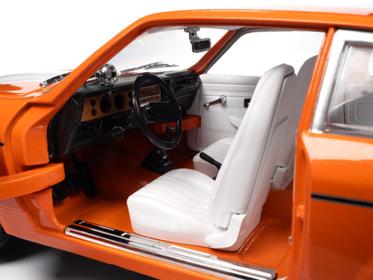 1973 Chevrolet Vega GT Bright Orange with White Stripes and Interior "Class of 1973" "American Muscle" Series 1/18 Diecast Model Car by Auto World