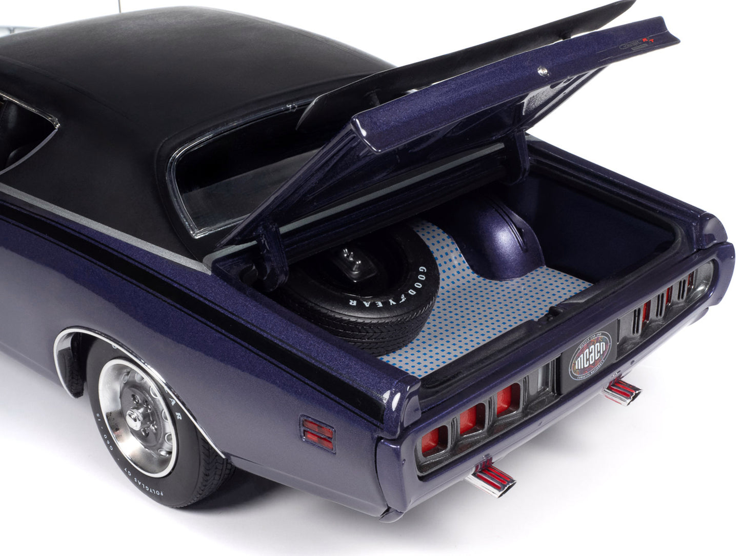 1971 Dodge Charger R/T Plum Crazy Purple Metallic with Black Vinyl Top "Muscle Car & Corvette Nationals" (MCACN) "American Muscle" Series 1/18 Diecast Model Car by Auto World