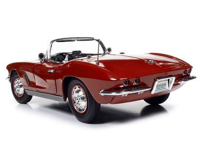 1962 Chevrolet Corvette Convertible Honduras Maroon Metallic "Hemmings Motor News September 2022 Cover Car" "American Muscle" Series 1/18 Diecast Model Car by Auto World