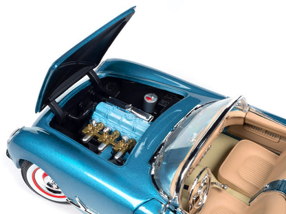 1954 Chevrolet Corvette Convertible Pennant Blue Metallic "American Muscle" Series 1/18 Diecast Model Car by Auto World