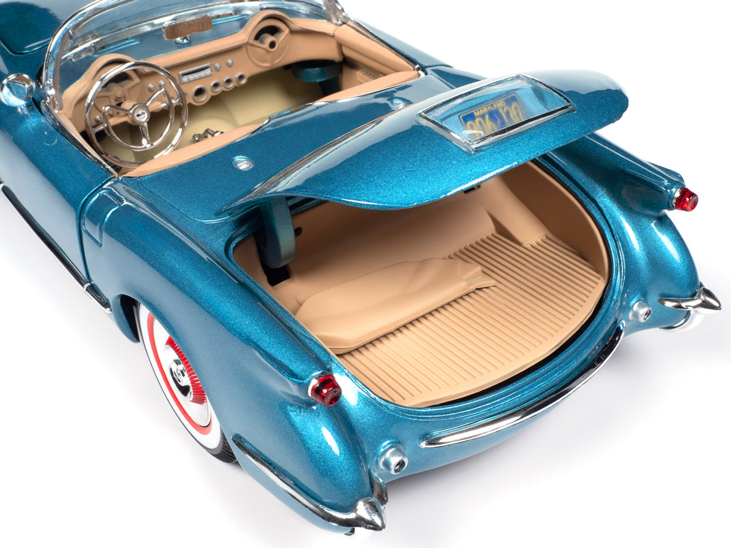 1954 Chevrolet Corvette Convertible Pennant Blue Metallic "American Muscle" Series 1/18 Diecast Model Car by Auto World