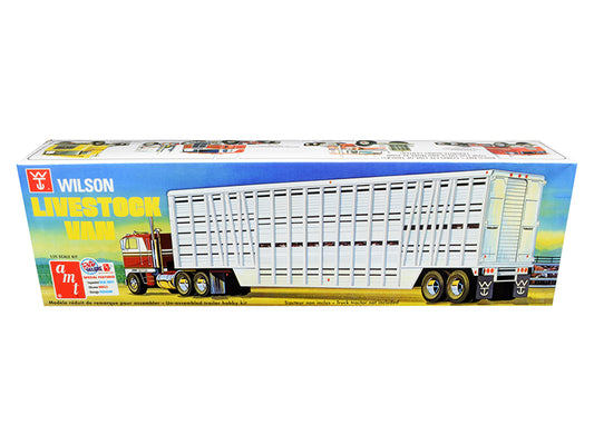 Skill 3 Model Kit Wilson Livestock Van Trailer 1/25 Scale Model by AMT