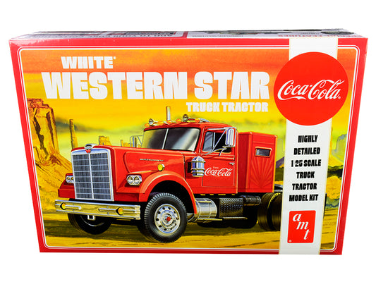 Skill 3 Model Kit White Western Star Semi Truck Tractor "Coca-Cola" 1/25 Scale Model by AMT