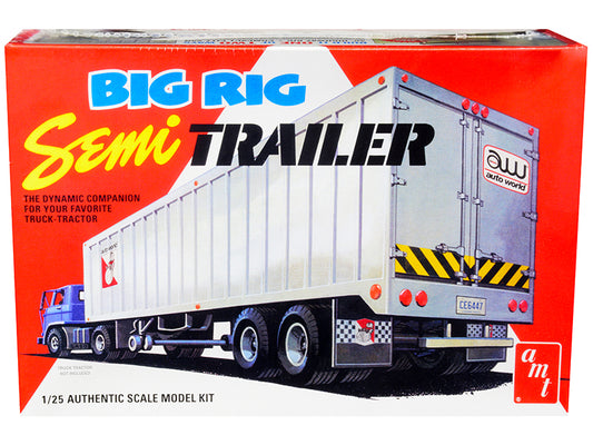 Skill 3 Model Kit Big Rig Semi Trailer with 2 Pallets 2-In-1 Kit 1/25 Scale Model by AMT