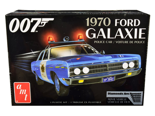 Skill 2 Model Kit 1970 Ford Galaxie Police Car "Las Vegas Metropolitan Police Dept" "Diamonds Are Forever" (1971) Movie (7th in the James Bond 007 Series) 1/25 Scale Model by AMT