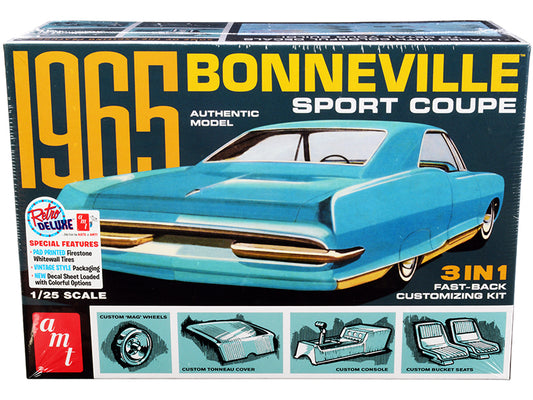 Skill 2 Model Kit 1965 Pontiac Bonneville Sport Coupe 3-in-1 Kit 1/25 Scale Model by AMT