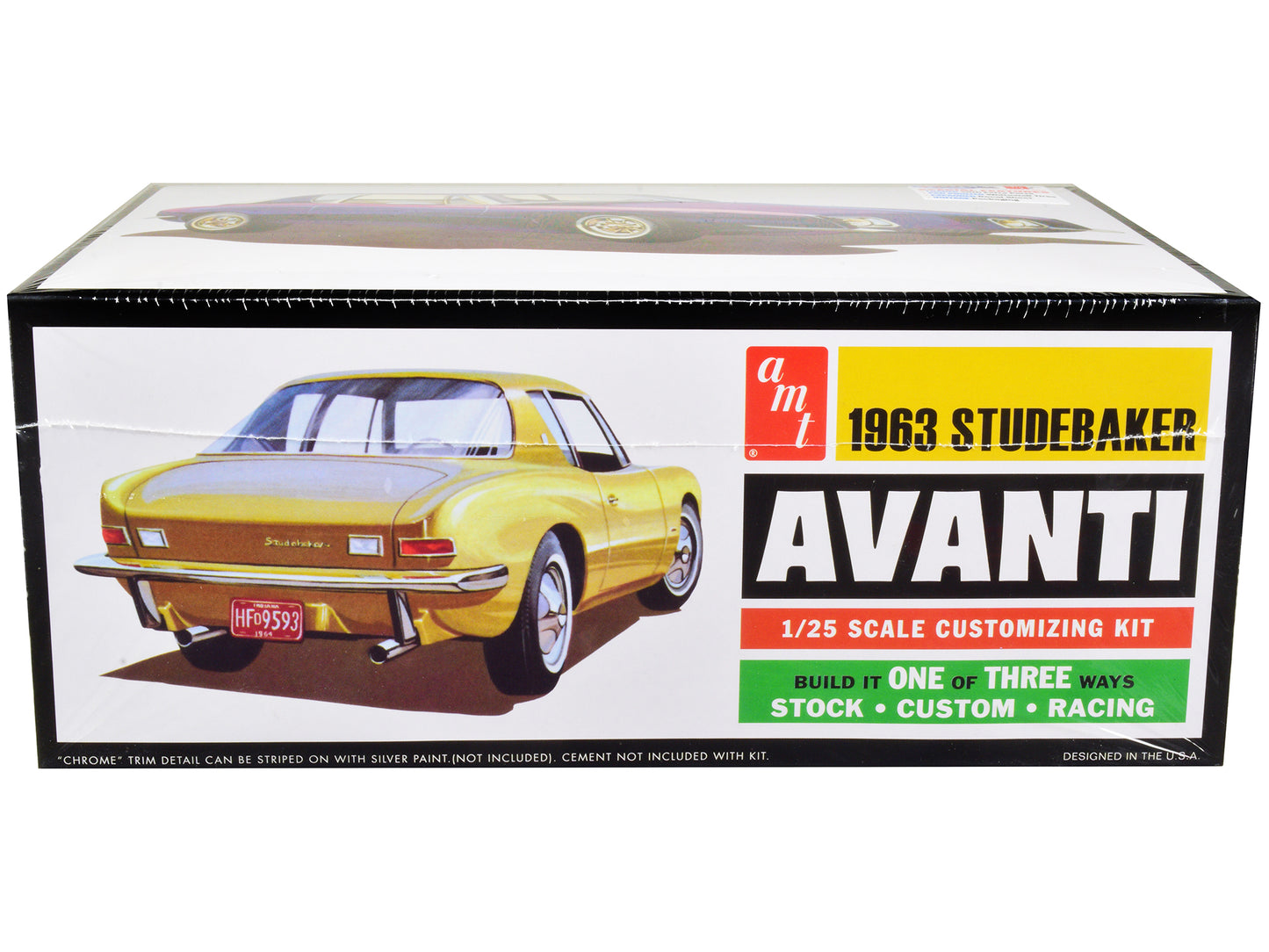 Skill 2 Model Kit 1963 Studebaker Avanti 3 in 1 Kit 1/25 Scale Model Car by AMT