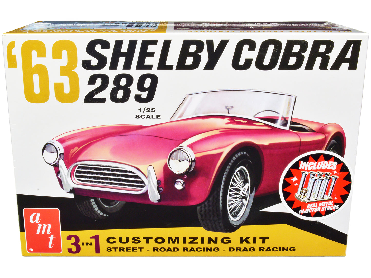 Skill 2 Model Kit 1963 Shelby Cobra 289 3 in 1 Kit 1/25 Scale Model by AMT