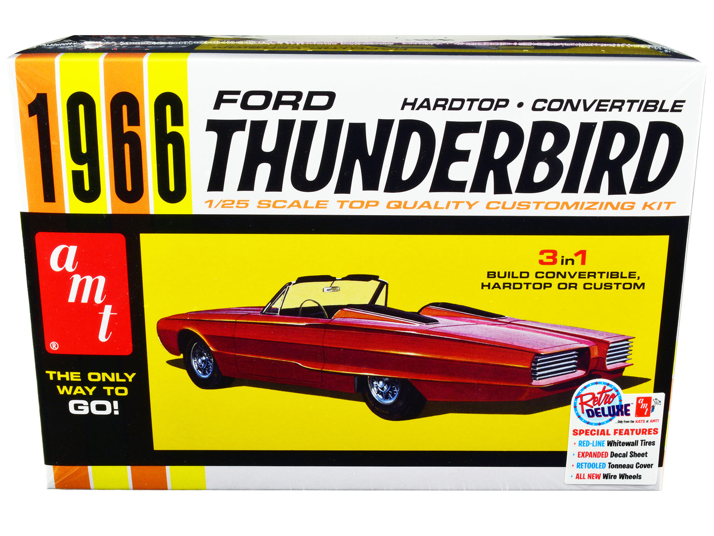 Skill 2 Model Kit 1966 Ford Thunderbird Hardtop/Convertible 3-in-1 Kit 1/25 Scale Model by AMT