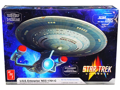 Skill 2 Model Kit U.S.S. Enterprise NCC-1701-C Space Ship "Star Trek: The Next Generation" (1987) TV Series 1/1400 Scale Model by AMT