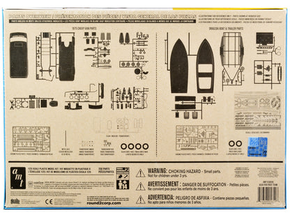 Skill 2 Model Kit Chevrolet Custom Van with Drag/Ski Boat and Trailer "Aqua Rod Race Team" 1/25 Scale Model by AMT