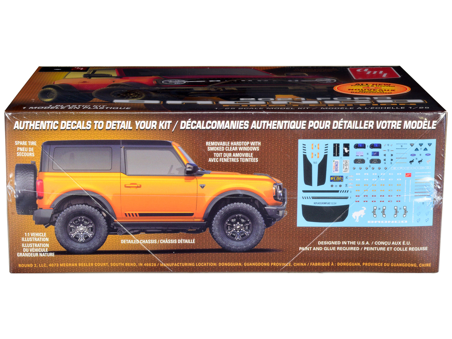 Skill 2 Model Kit 2021 Ford Bronco First Edition 1/25 Scale Model by AMT