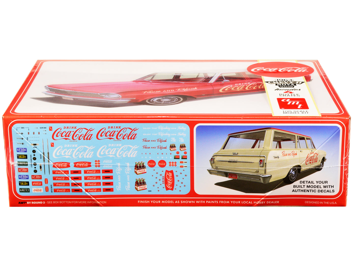 Skill 3 Model Kit 1963 Chevrolet II Nova Wagon "Coca-Cola" 1/25 Scale Model by AMT