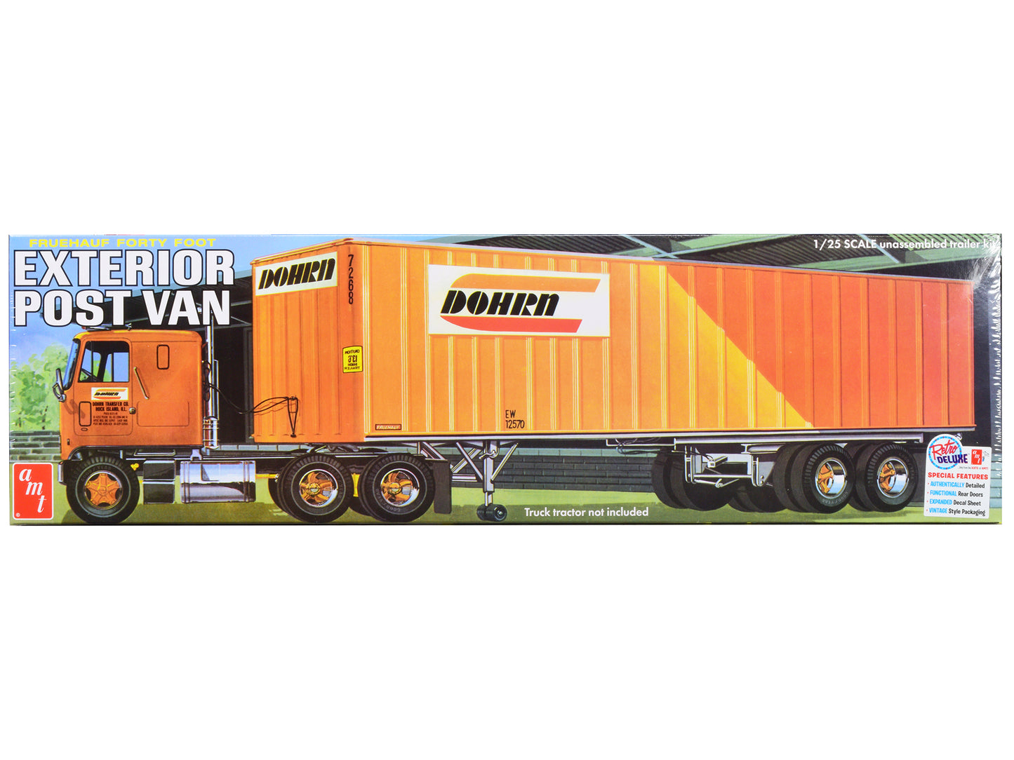 Skill 3 Model Kit Fruehauf Forty Foot Exterior Post Van Trailer "Dohrn Transfer Co." 1/25 Scale Model by AMT