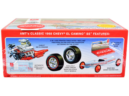 Skill 3 Model Kit 1968 Chevrolet El Camino SS and Soap Box Derby Racing Car 2 in 1 Kit "Coca-Cola" 1/25 Scale Model Car by AMT