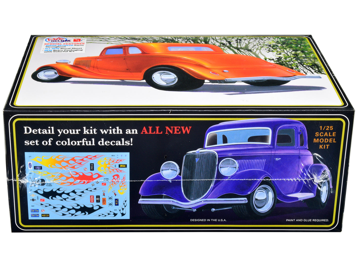 Skill 2 Model Kit 1934 Ford Street Rod 5-Window Coupe 1/25 Scale Model by AMT