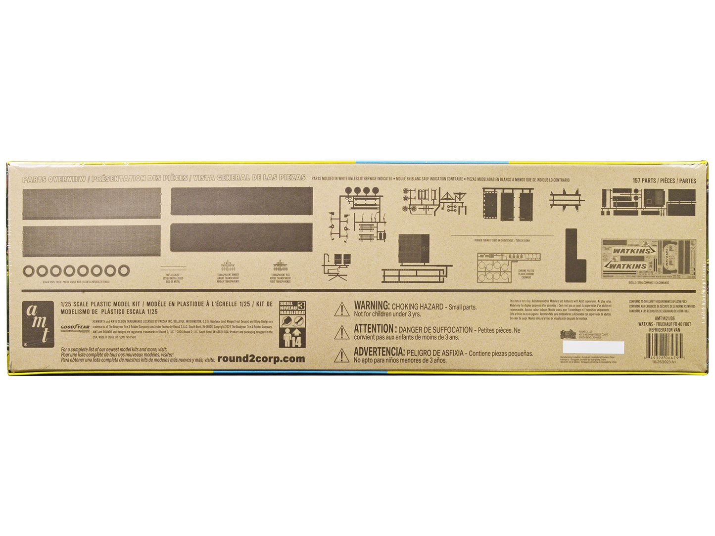 Skill 3 Model Kit Fruehauf FB 40' Refrigerated Trailer "Watkins Motor Lines" 1/25 Scale Model by AMT