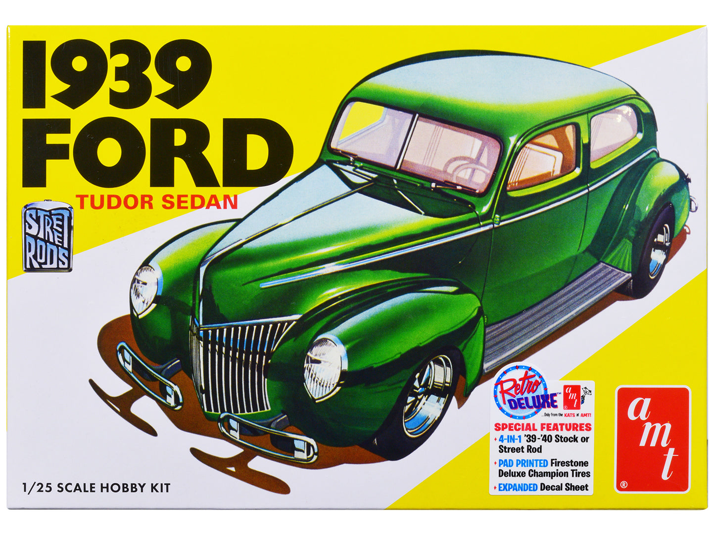 Skill 2 Model Kit 1939 Ford Tudor Sedan "Street Rod" Series 1/25 Scale Model by AMT