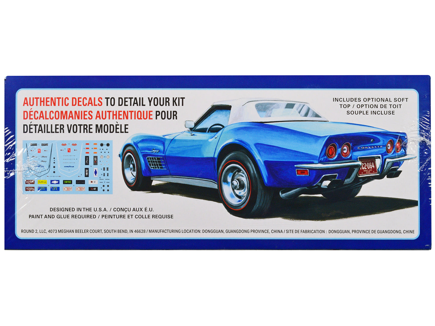 Skill 2 Model Kit 1972 Chevrolet Corvette Roadster 1/25 Scale Model by AMT